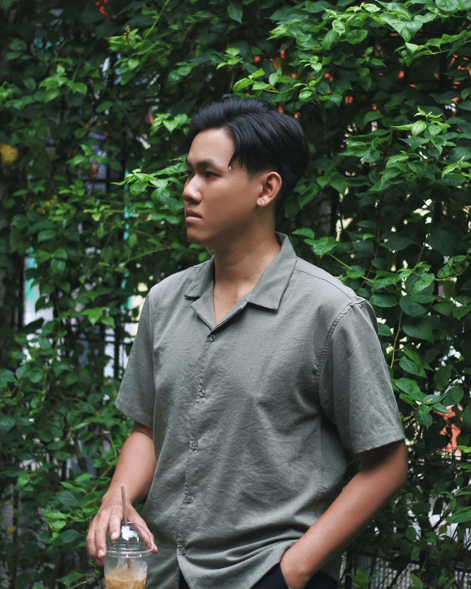 Camp-Collar Cotton Shirt